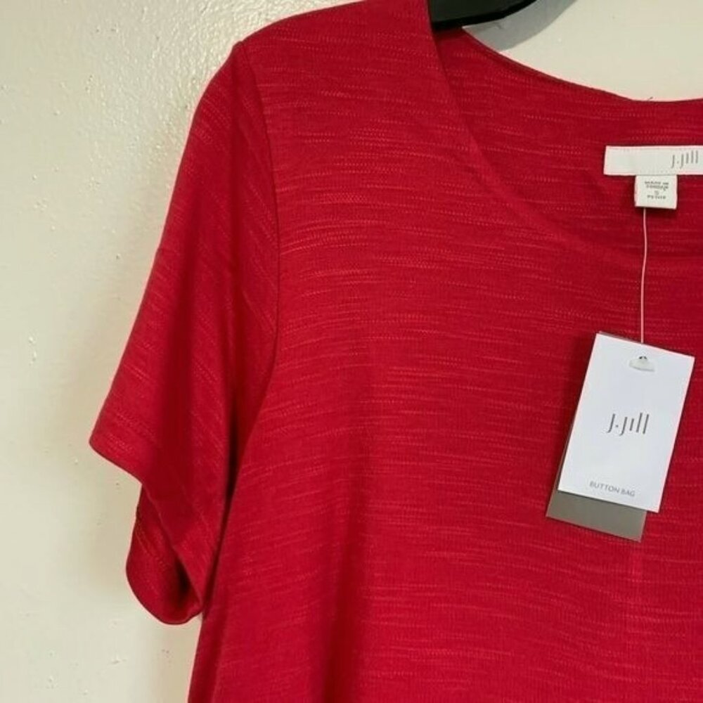 J. Jill Women’s Small Petite Shift Sangria Dress Red Minimalist Quiet Luxury - Picture 6 of 12
